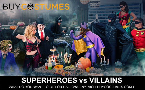 Superheroes vs. Villains at BuyCostumes plus 20% off