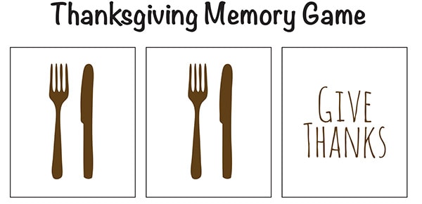 Thanksgiving Memory Game Free #Printable