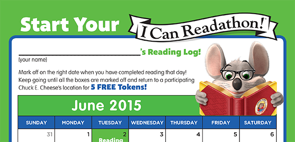 Get Reading This Summer with the “I Can Read: Reading With Chuck E.” Program