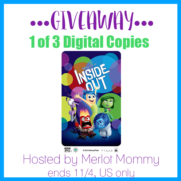 Enter to Win a Digital Copy of Disney • Pixar's Inside Out #giveaway ...