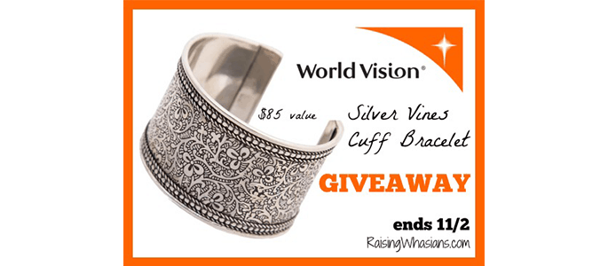 Enter to Win a World Vision Silver Cuff Bracelet #Giveaway ends 11/2