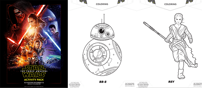 Star Wars Activity Sheets and Coloring Pages