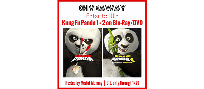 Giveaway: Kung Fu Panda 1 + 2 on Blu-Ray/DVD ends 1/29