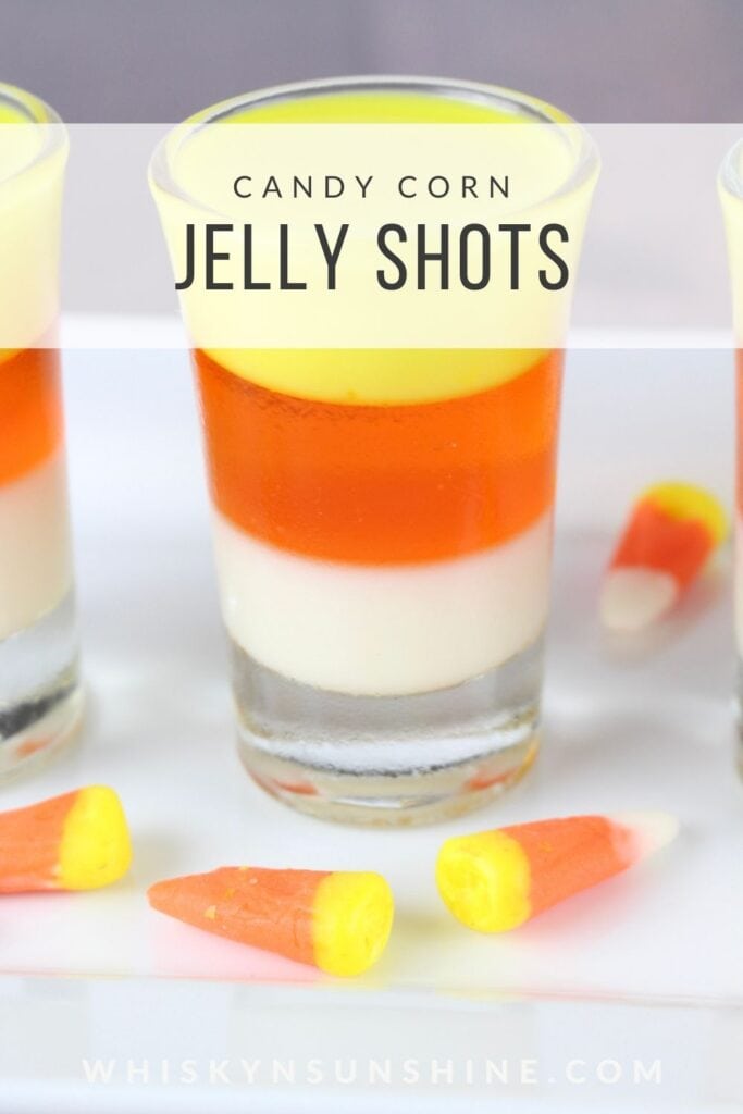Candy Corn Jelly Shots - Candy Corn Gelatin Dessert Shots