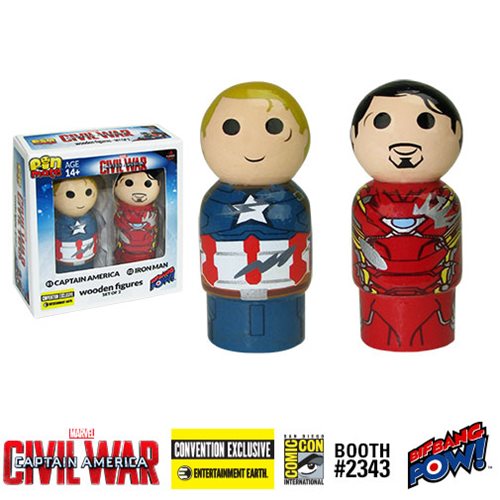 Captain America- Civil War Captain America vs. Iron Man Pin Mate Wooden Figure Set of 2 - Convention Exclusive