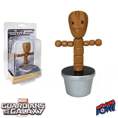 Groot 4-Inch Wooden Push Puppet with Silver Pot