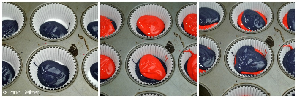 Marvel Deadpool Cupcakes - in=process cupcakes