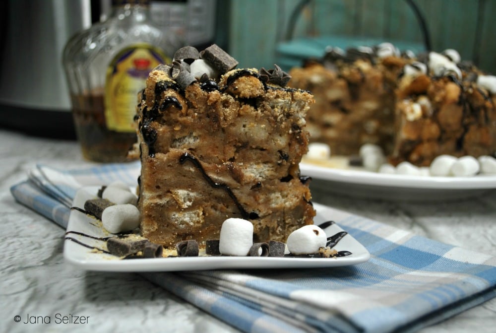 Instant Pot S'mores Bread Pudding with Crown Royal Sauce
