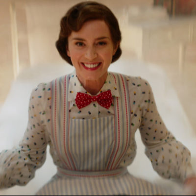 An Interview with Mary Poppins – Emily Blunt on working with Dick Van Dyke, hanging 60-feet in the air on a crane, and her favorite costume