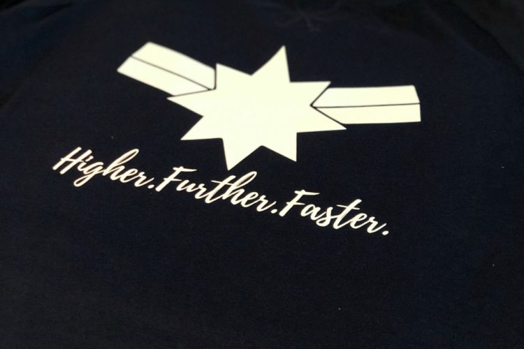 DIY Captain Marvel Higher Further Faster Shirt