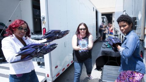 Captain Marvel Set visit Tesseract and blaster prop fun