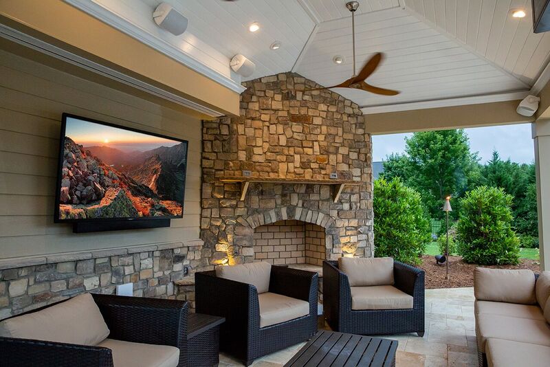 outdoor patio space with SunBrite TV