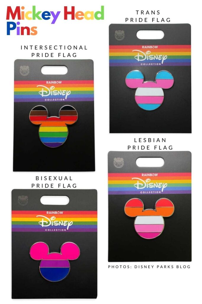 Mickey head pin pride flags