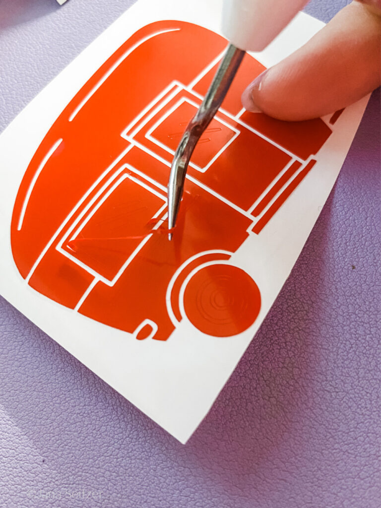 DIY Camper Sign weeding