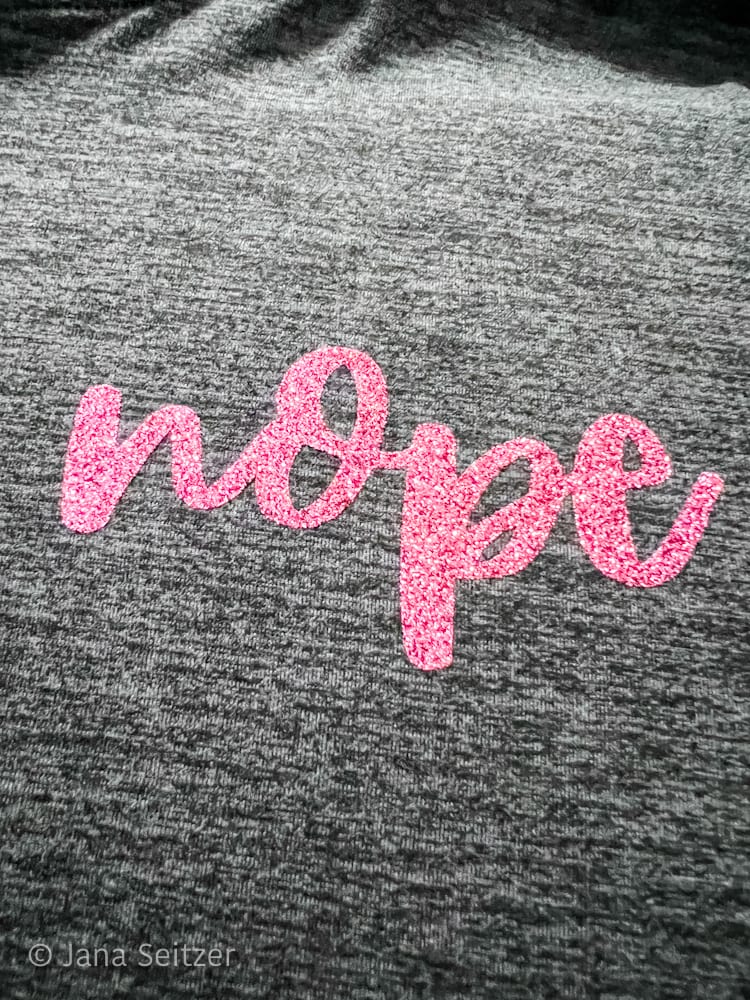 nope iron on hoodie finished