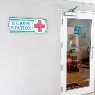 nurses station door at beaches turks and caicos
